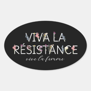 Ovale Sticker Vive La Résistance - Vive La Femme