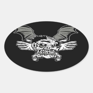 Ovale Sticker Zombie