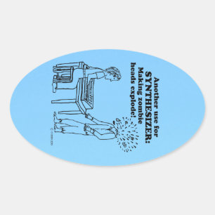 Ovale Synthétiseur Zombie Explode Sticker Oval
