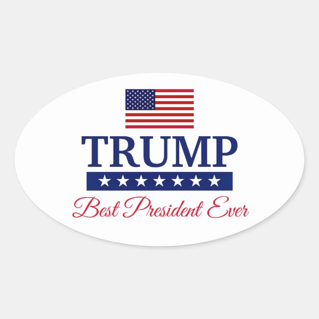 OVALE TRUMP MEILLEUR PRÉSIDENT JAMAIS BUMPER STICKER (Devant)