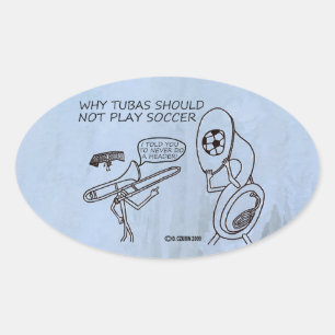 Ovale Tubas Jouer Sticker Oval Soccer