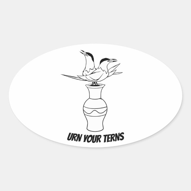 Ovale Urn Your Terns sticker (Devant)
