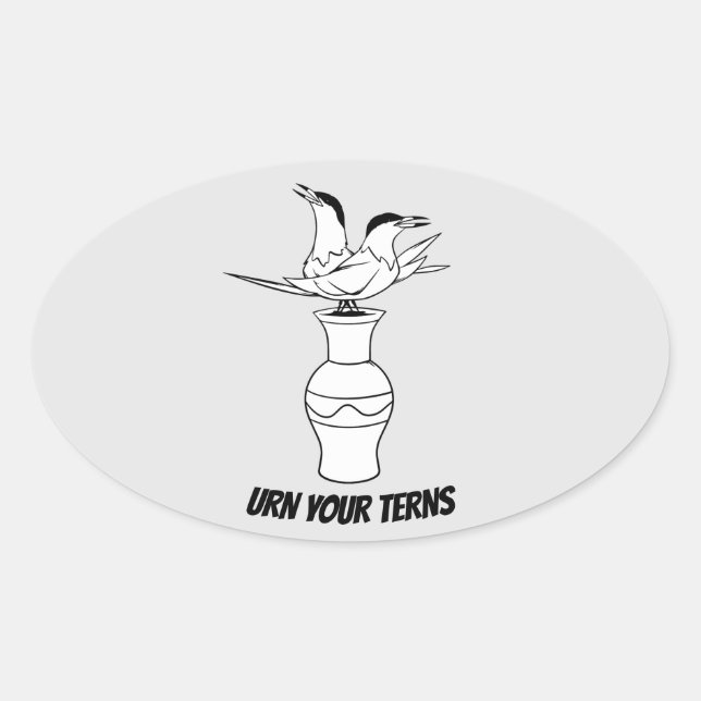 Ovale Urn Your Terns sticker (Devant)