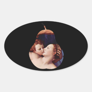 Ovale Vénus Cupidon Folly Time par Bronzino Oval Sticker