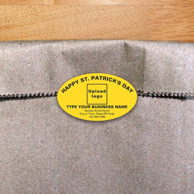Ovale Yellow Saint Patrick Business Oval Shape Sticker (Créateur téléchargé)