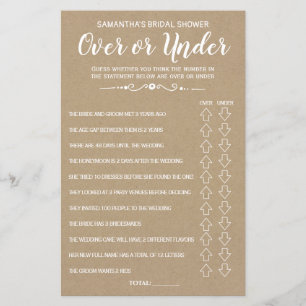 Ove ou Sous-nuptiale douche espagnol anglais jeu