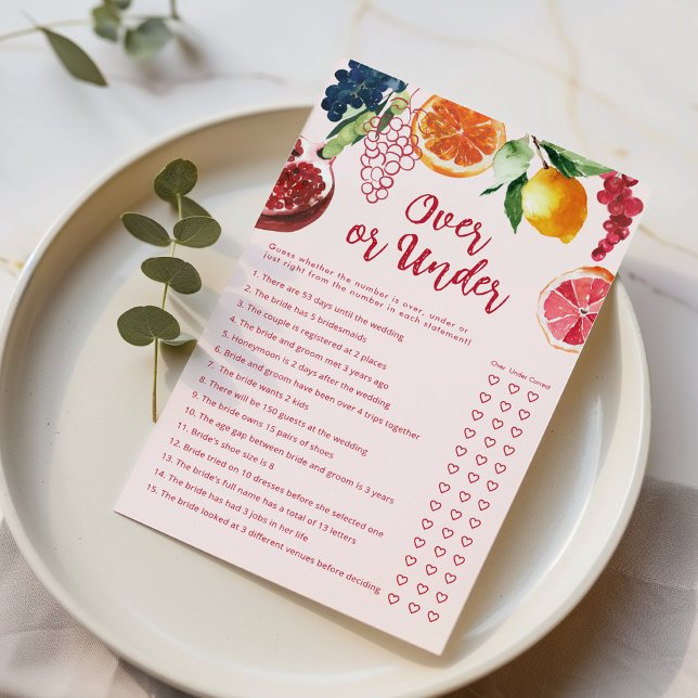 Over or Under Off the Market Bridal Shower game (Créateur téléchargé)