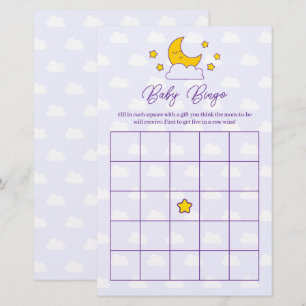 Over the Moon and Stars Baby shower Bingo Jeu