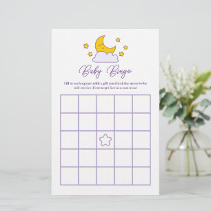 Over the Moon and Stars Baby shower Bingo Jeu