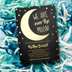 Over The Moon Faire-part de Baby Shower en vérit