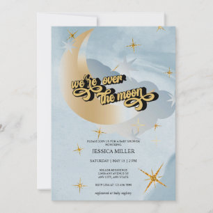 Over the Moon Invitation de Baby Shower Stellair