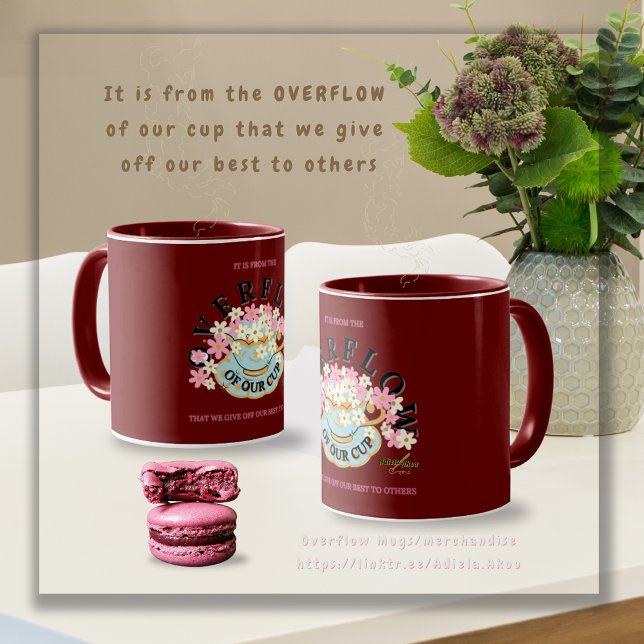 OVERFLOW Mug Conçu par Adiela Akoo (Overflow Red Mugs by Poet Adiela Akoo. Shop my store for more fab finds & inspiring great gift ideas)
