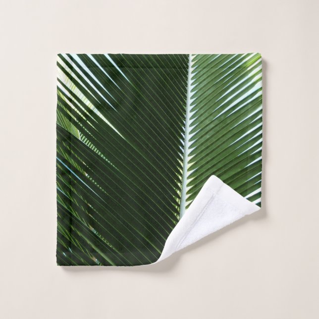 Overlapping Palm Fronds Tropical Green Abstract (Gant de toilette)