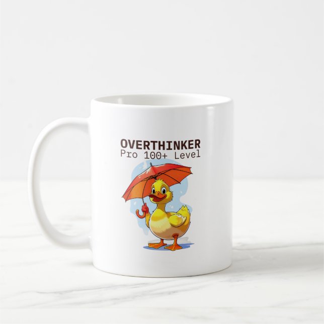 Overthinker Pro Duck Mug – Funny Mental Health Hum (Gauche)