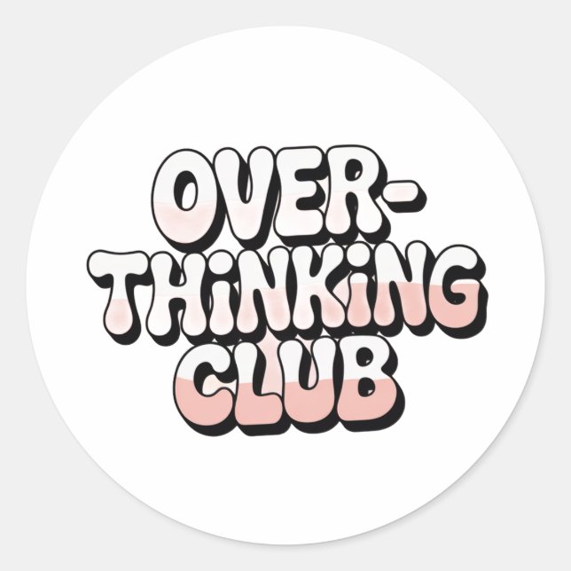 Overthinking Club Retro 90s Sticker (Devant)