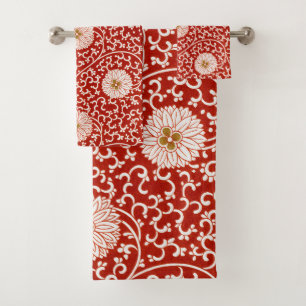 Owen Jones Ornement Chinois Fleurs Rouges et Blanc
