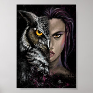 Owl Girl - Emotion Collection Poster - Peinture