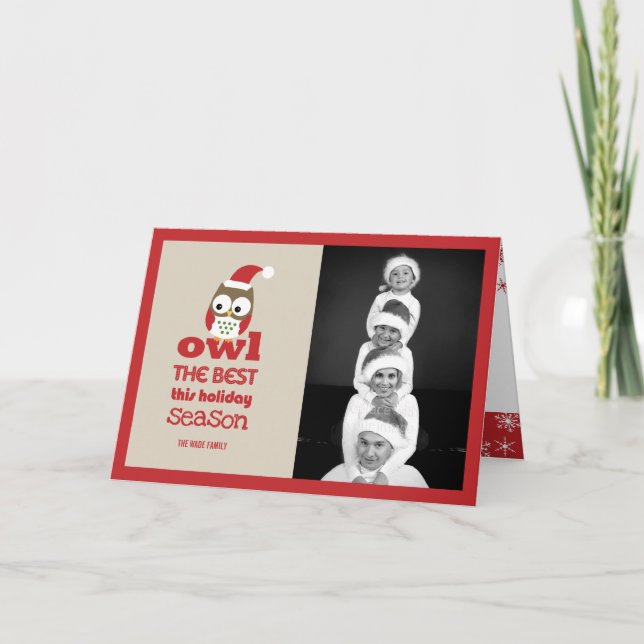 Owl Le meilleur Carte photo de Noël/Vacances (Devant)