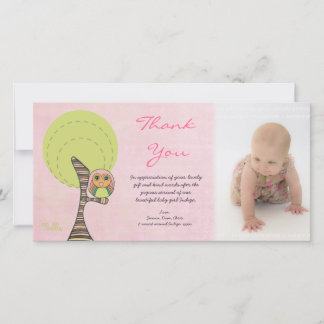 Owl Merci Nouveau bébé fille Arrivée Cadeau photo