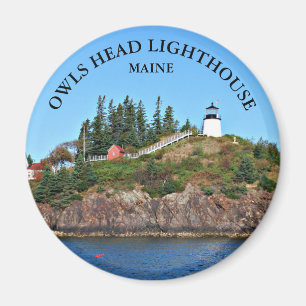 Owls Head Lighthouse, Maine Round Magnet
