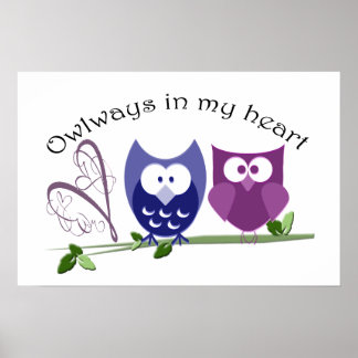 Owways in my heart, mignon Poster des Chouettes