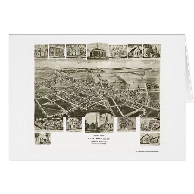 Oxford, carte panoramique de PA - 1907 (Devant horizontal)