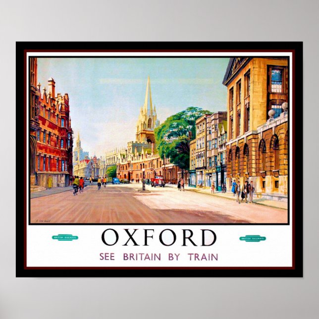 Oxford par Rail Travel Poster (Devant)