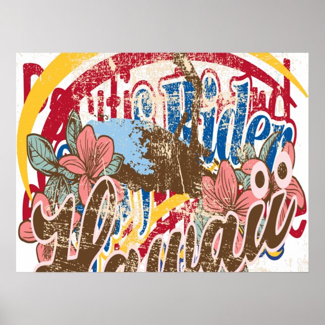 Oxygentees Poster du cavalier Surf Vintage (Devant)