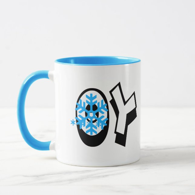 Oy Joy Snowflake Chrismukkah Mug (Gauche)