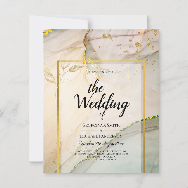 Oyster Pearl Gold MARIAGE Encre d'alcool Abstraite (Devant)