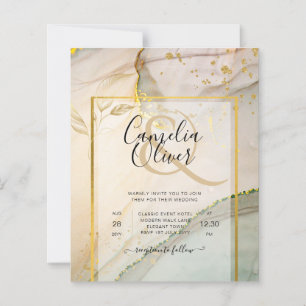 Oyster Pearl Gold MARIAGE Encre d'alcool Abstraite