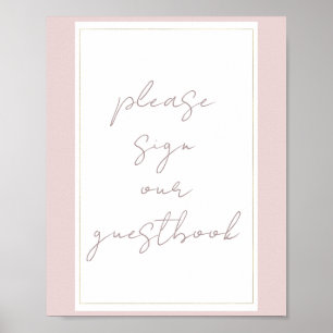 Oyster Pink & Gold Moderne Mariage Livre d'or