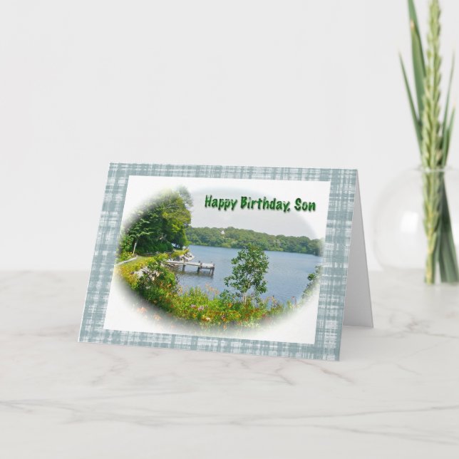 Oyster Pond Scene Son Anniversaire Carte (Devant)