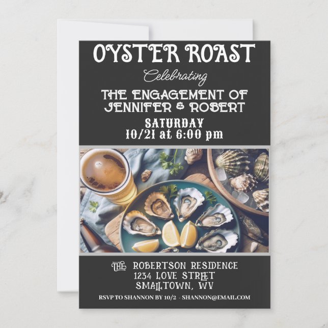 Oyster Roast Couples Douche Invitation (Devant)