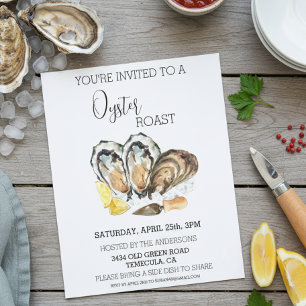 Oyster Roast Invitation Aquarelle Budget de cuisin