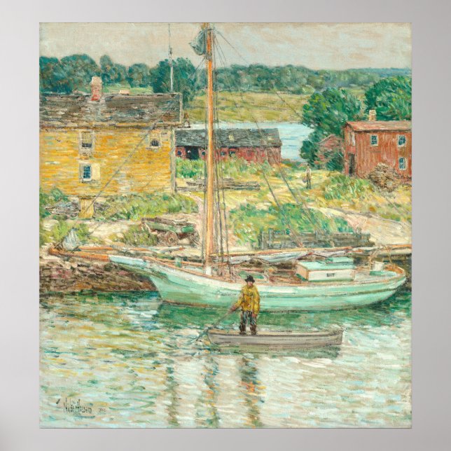 Oyster Sloop - Childe Hassam Fine Art Poster (Devant)