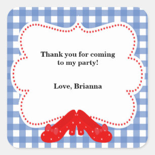 Oz En vichy Anniversaire Fête Favoriser Sticker Ét