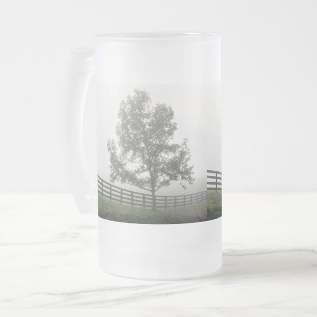 Ozarks Pays Brouillard Verre Froissé Bière Mug (Devant gauche)