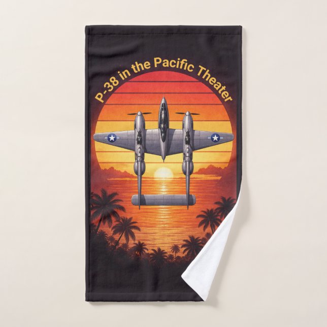 P-38 Lightning dans le Pacifique (Serviette à main)