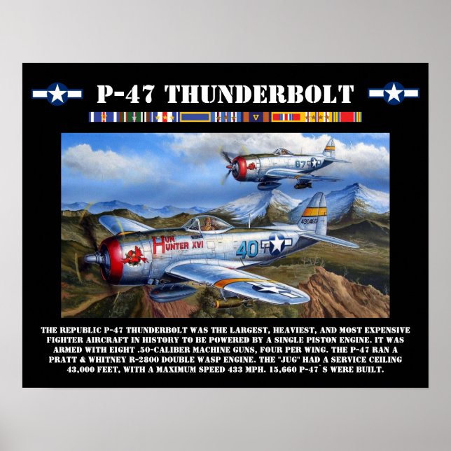 P-47 Thunderbolt Fighter Poster (Devant)
