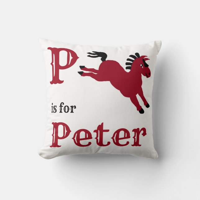 P est pour bébé garçon Peter Coussin de lancer (Recto)