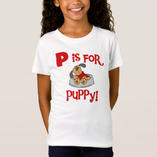 P est pour des T-shirts et des cadeaux de chiot