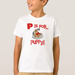 P est pour des T-shirts et des cadeaux de chiot