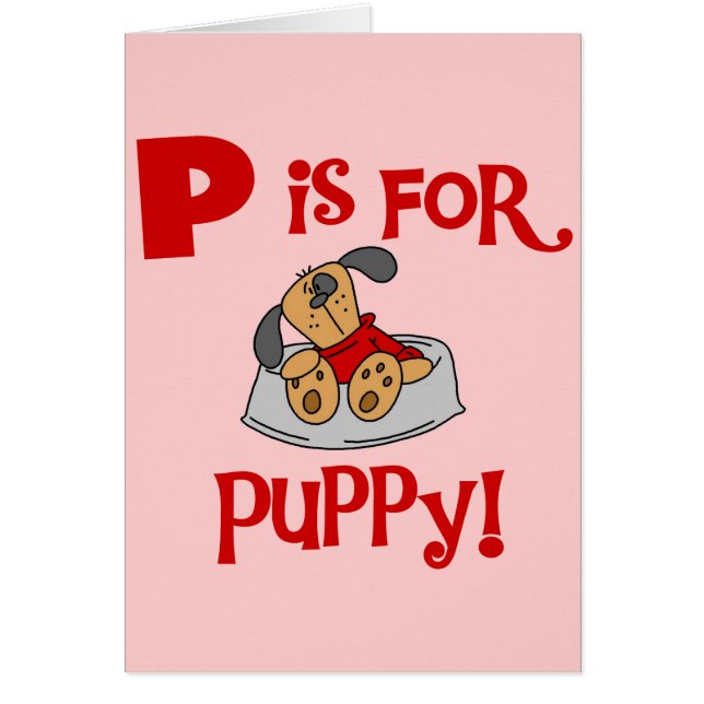 P est pour des T-shirts et des cadeaux de chiot (Devant)
