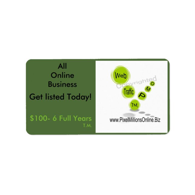 P.M.O. Étiquettes publicitaires (Devant)