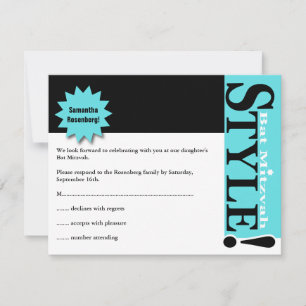 <p>Modèle</p>! Bat mitzvah Magazine RSVP Reply Car