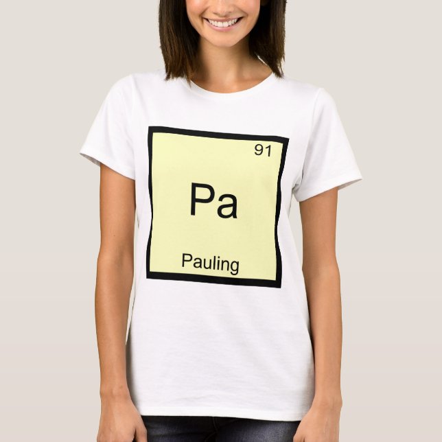 Pa - Pauling T-shirt drôle symbole d'élément de ch (Devant)