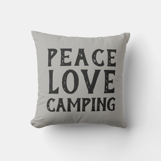 PAACE LOVE CAMPING typographie | Coussin extérieur (Recto)