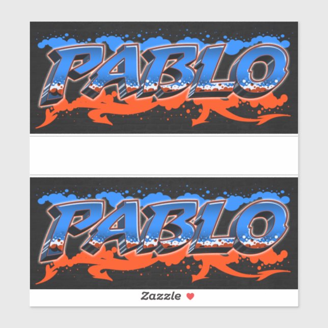 Pablo Prénom Nom Graffiti Autocollant Autocollant (Feuille)