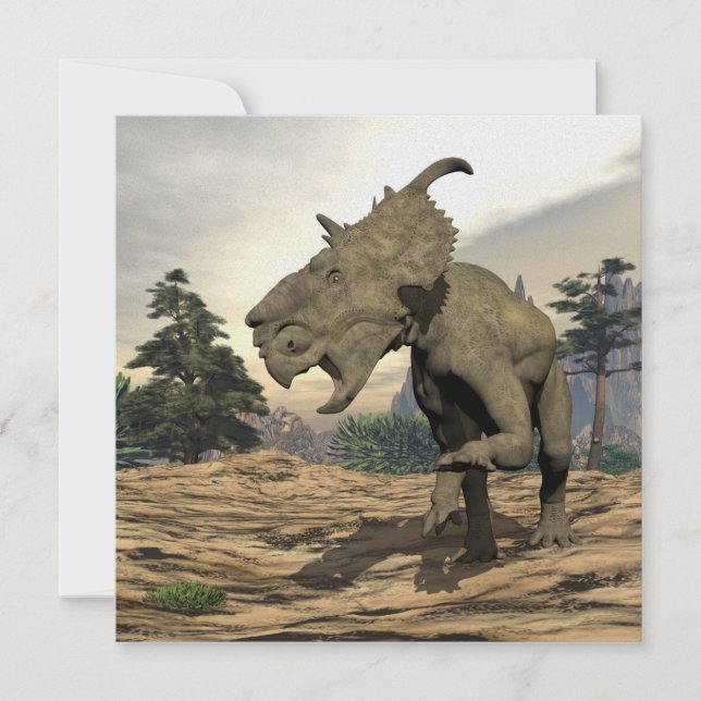 Pachyrhinosaurus dinosaure rugissement - rendu 3D (Devant)